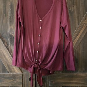Reborn J Maroon Button-Down Shirt